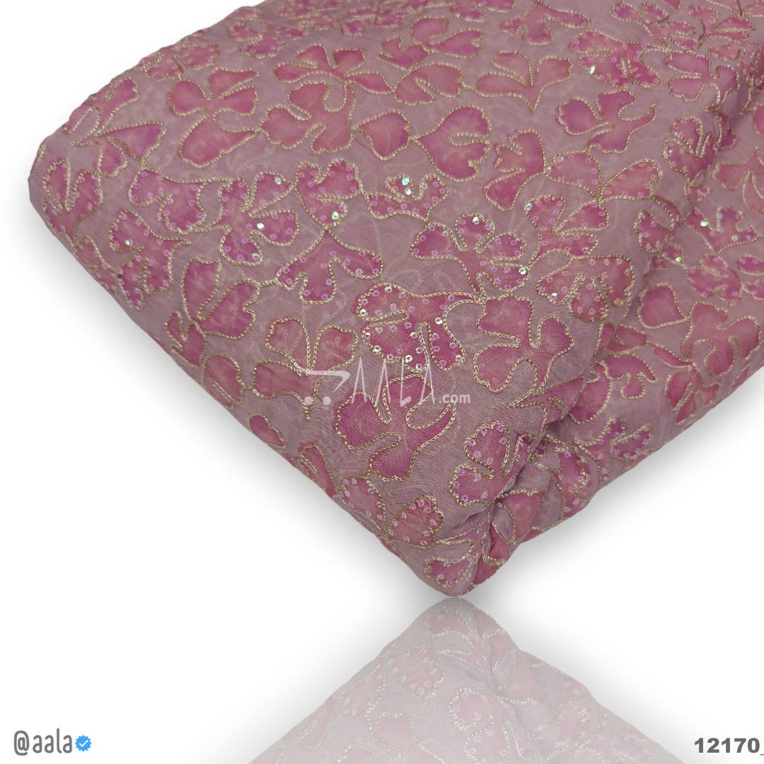 Embroidered Organza Viscose 44-Inches ASSORTED Per-Metre #12170