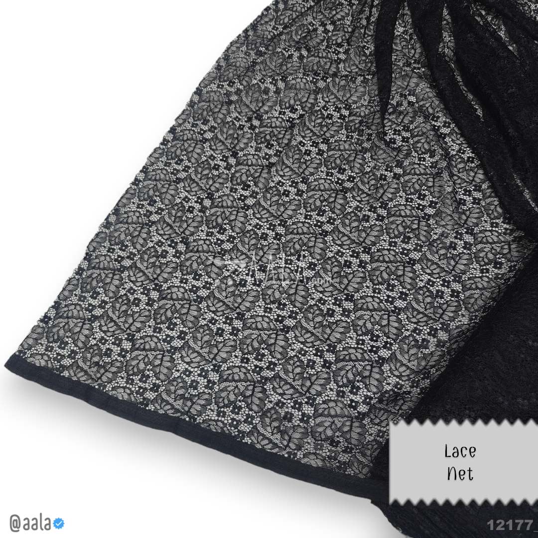 Lace Net Nylon 58-Inches BLACK Per-Metre 