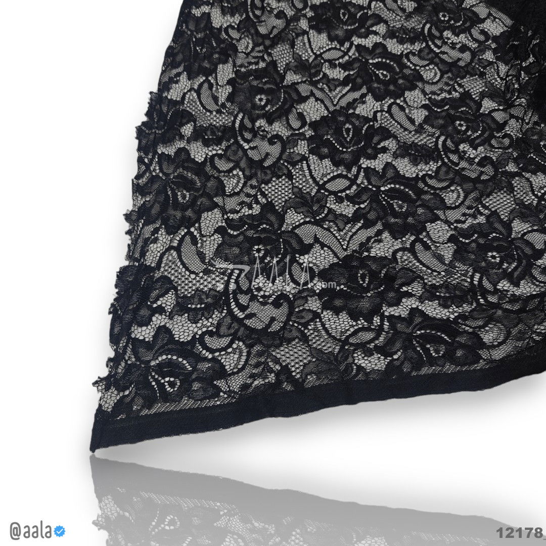 Lace Net Nylon 58-Inches BLACK Per-Metre #12178