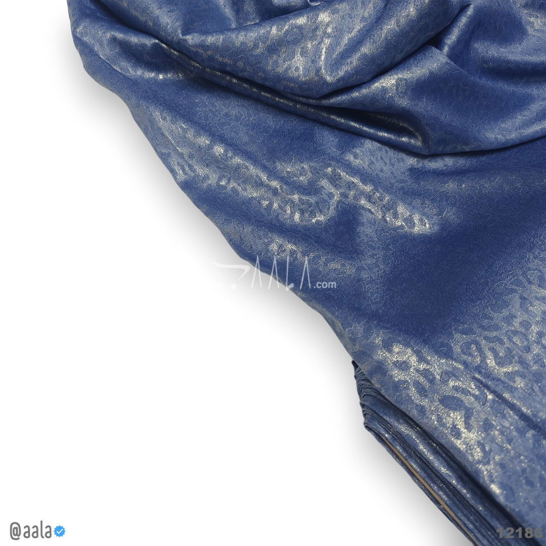 Dove-Cheetah-Foil Velvet Blend 58-Inches BLUE Per-Metre #12186