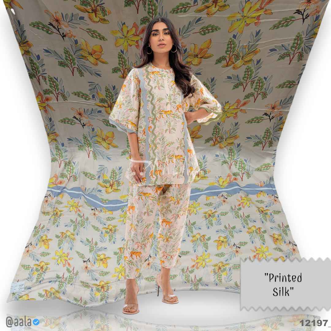 Printed Silk Blend 44-Inches PRINTED Per-Pc #12197