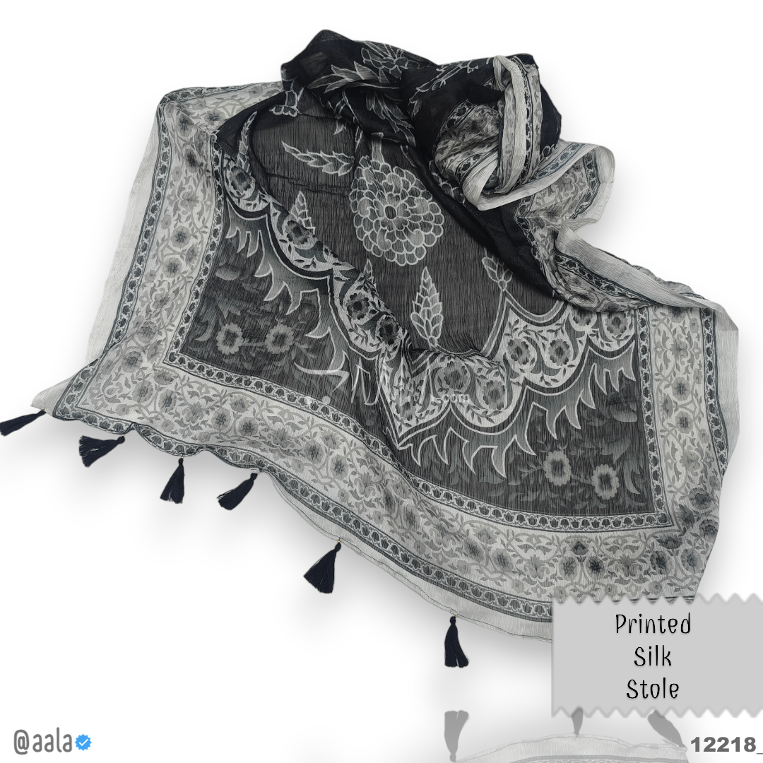 Printed Silk Blend Dupatta-20-Inches PRINTED 2.25-Metres #12218
