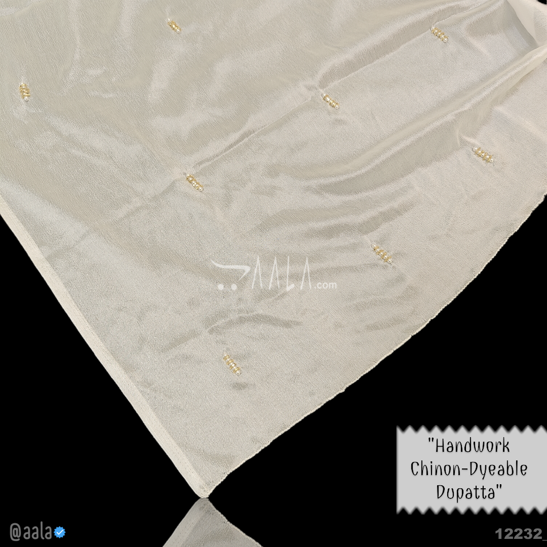 Handwork Chinon Nylon Dupatta-32-Inches DYEABLE 2.25-Metres #12232