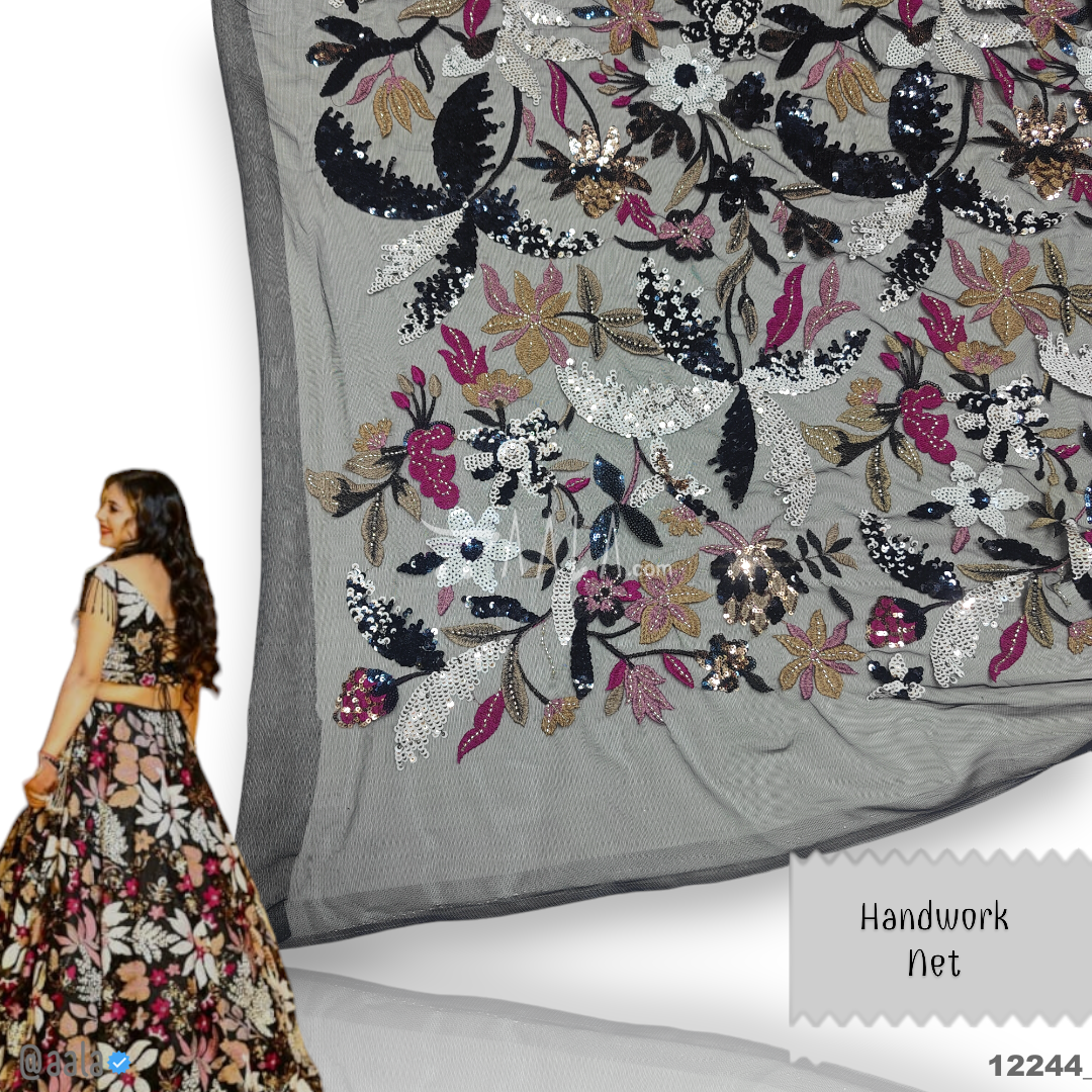 Handwork Net Blend 58-Inches GREY Per-Metre #12244