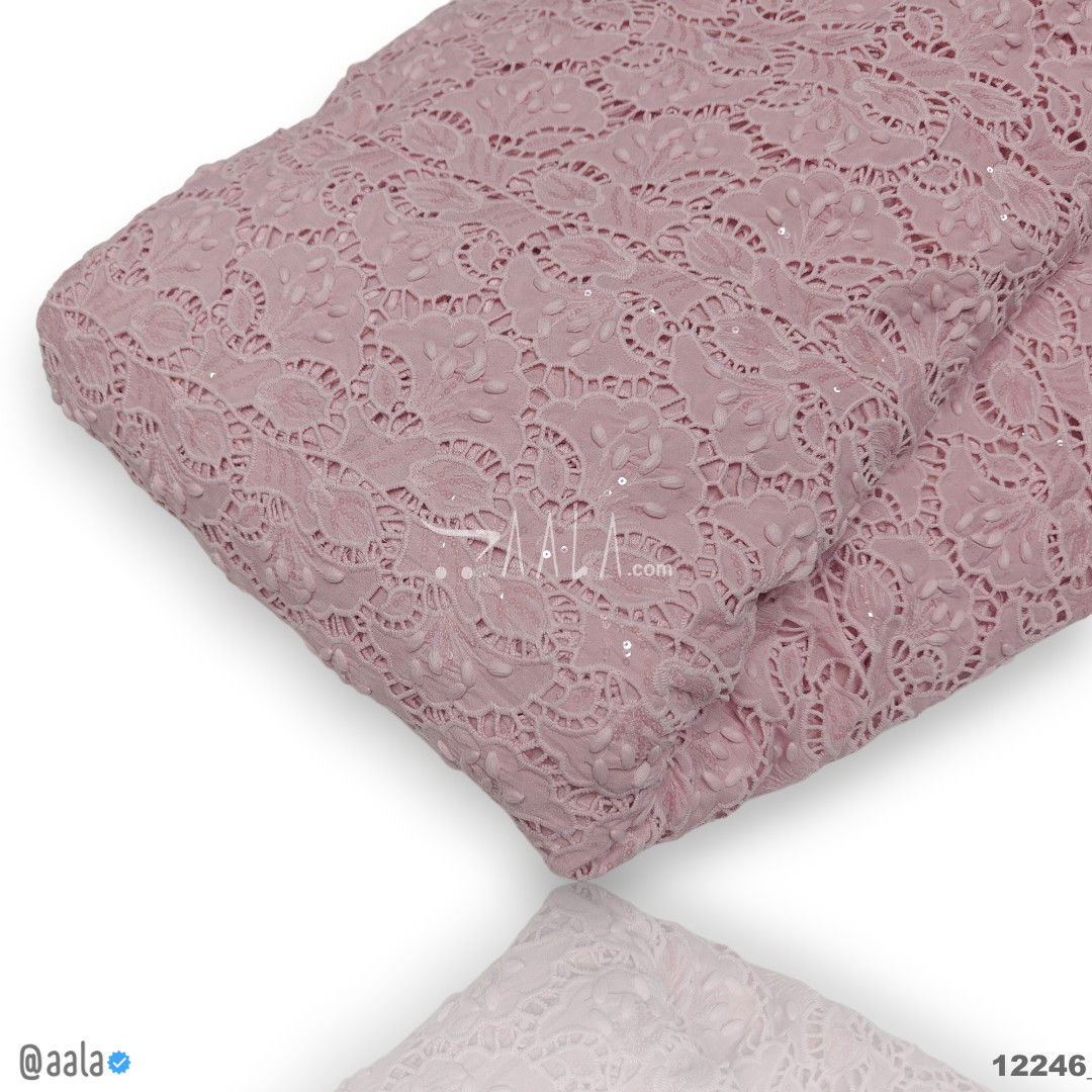 Cutwork Cotton Cotton 52-Inches PINK Per-Metre 