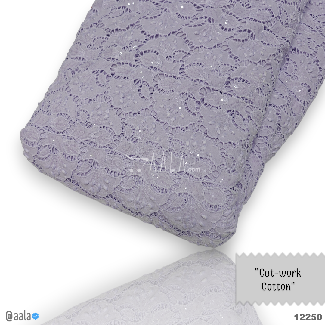 Cutwork Cotton Cotton 52-Inches LILAC Per-Metre #12250