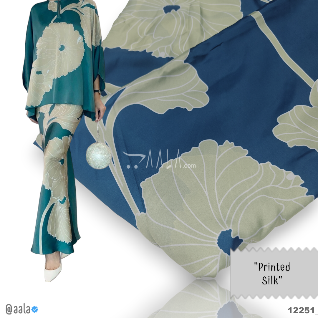 Printed Silk Blend 44-Inches PRINTED Per-Metre #12251