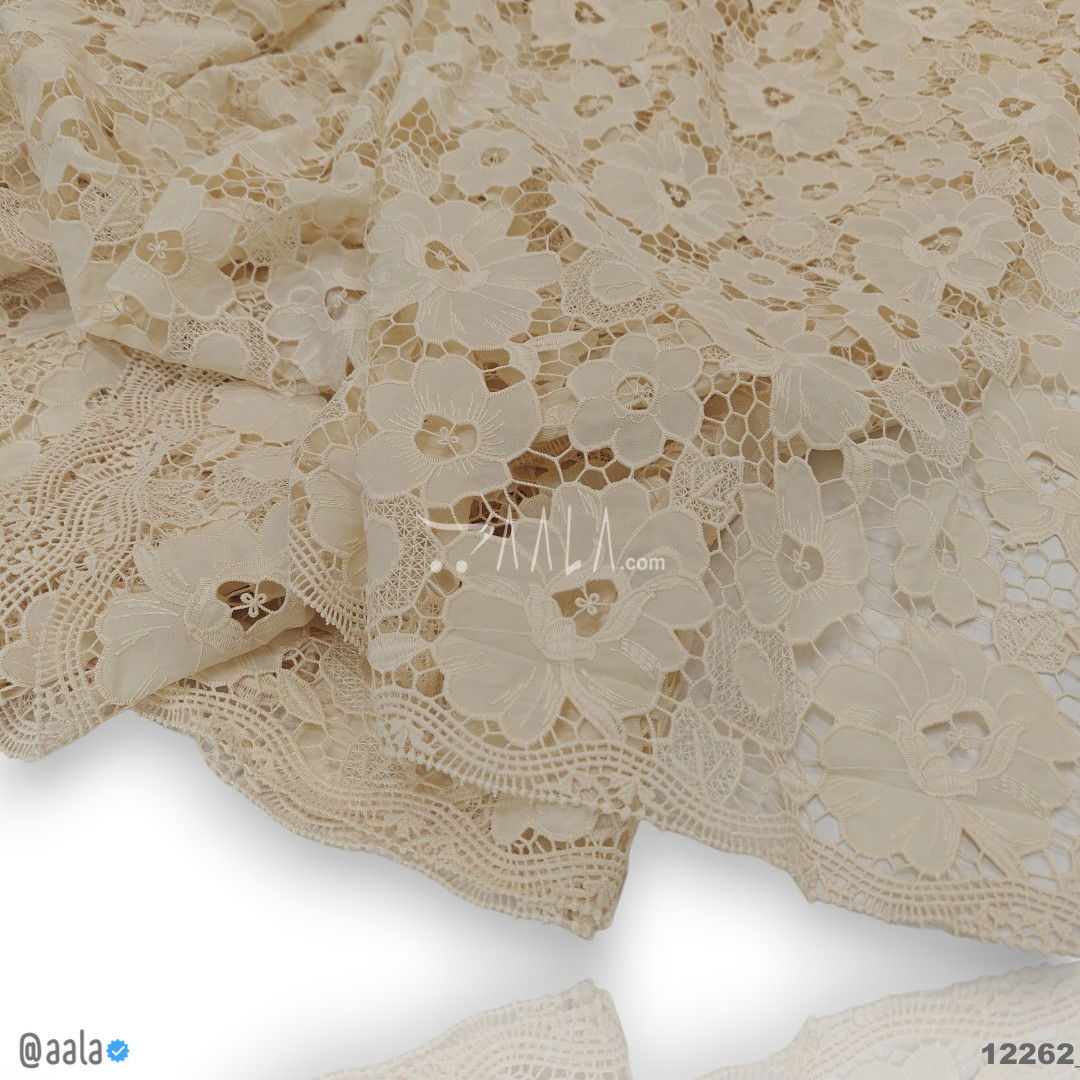 Cutwork Cotton Cotton 52-Inches CREAM Per-Metre #12262