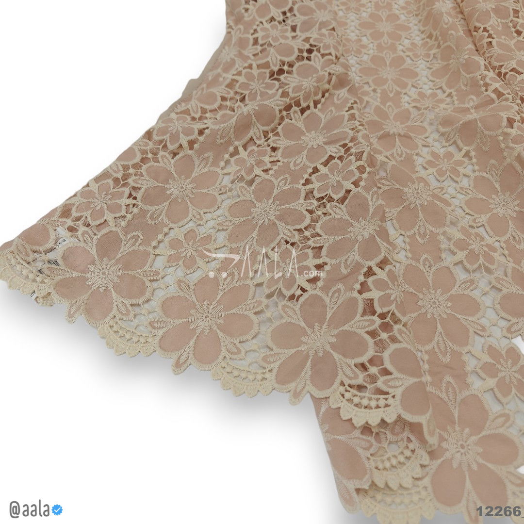 Cutwork Cotton Cotton 52-Inches PEACH Per-Metre #12266
