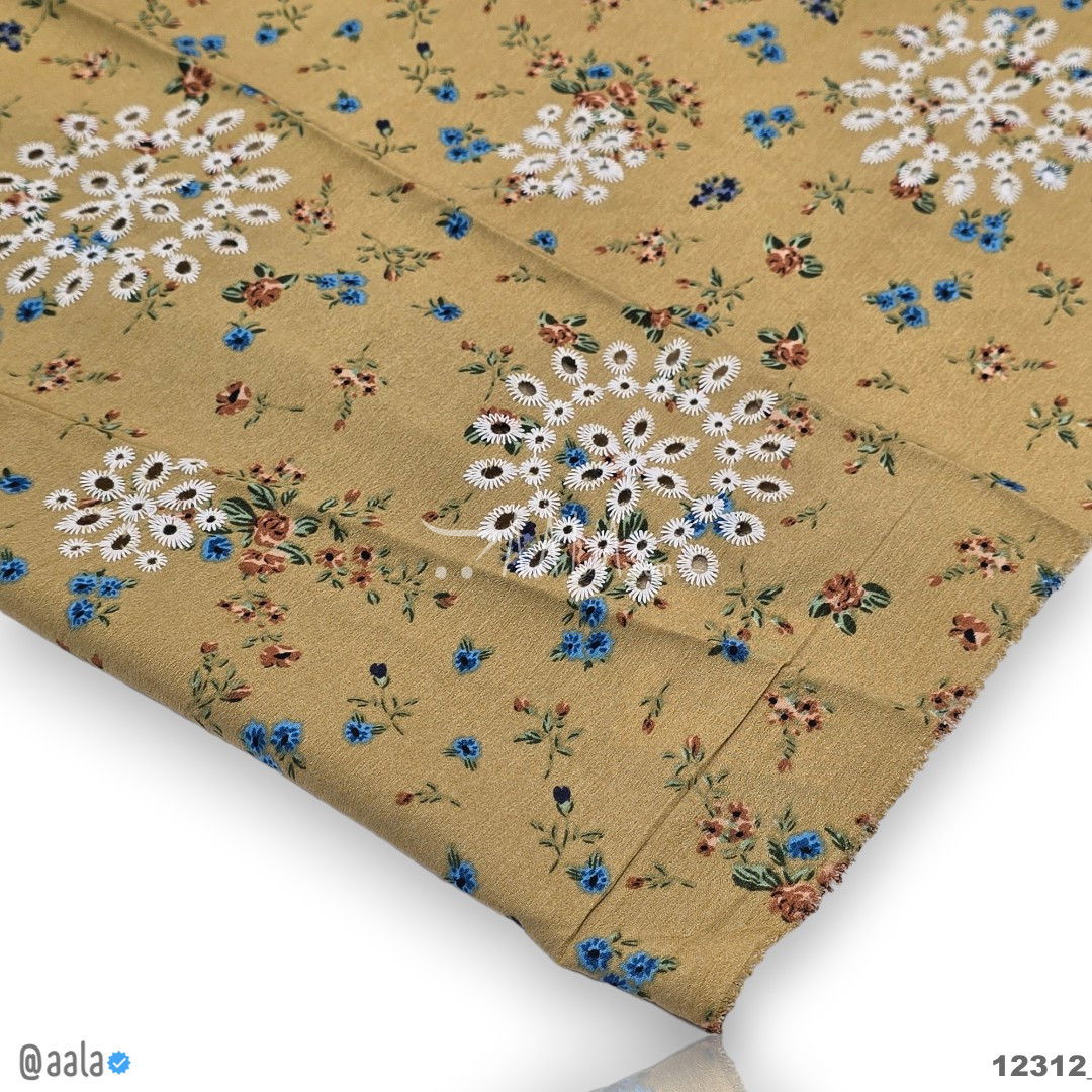 Printed-Cutwork Crepe Blend 52-Inches PRINTED Per-Metre #12312
