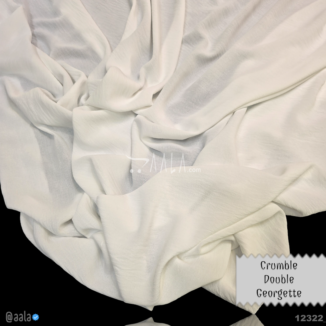 Crumble Double-Georgette Blend 58-Inches WHITE Per-Metre 