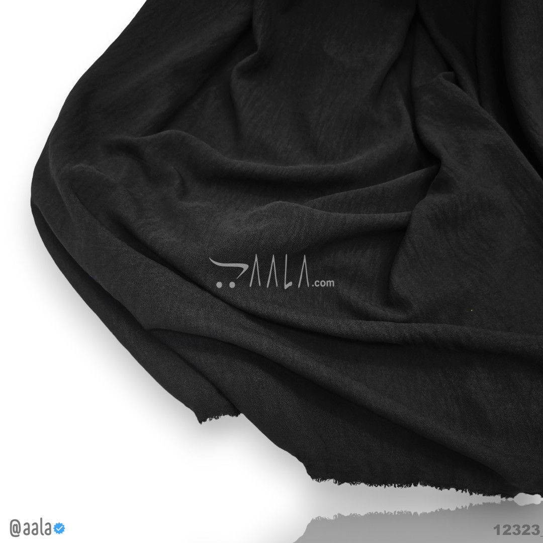 Crumble Double-Georgette Blend 58-Inches BLACK Per-Metre #12323