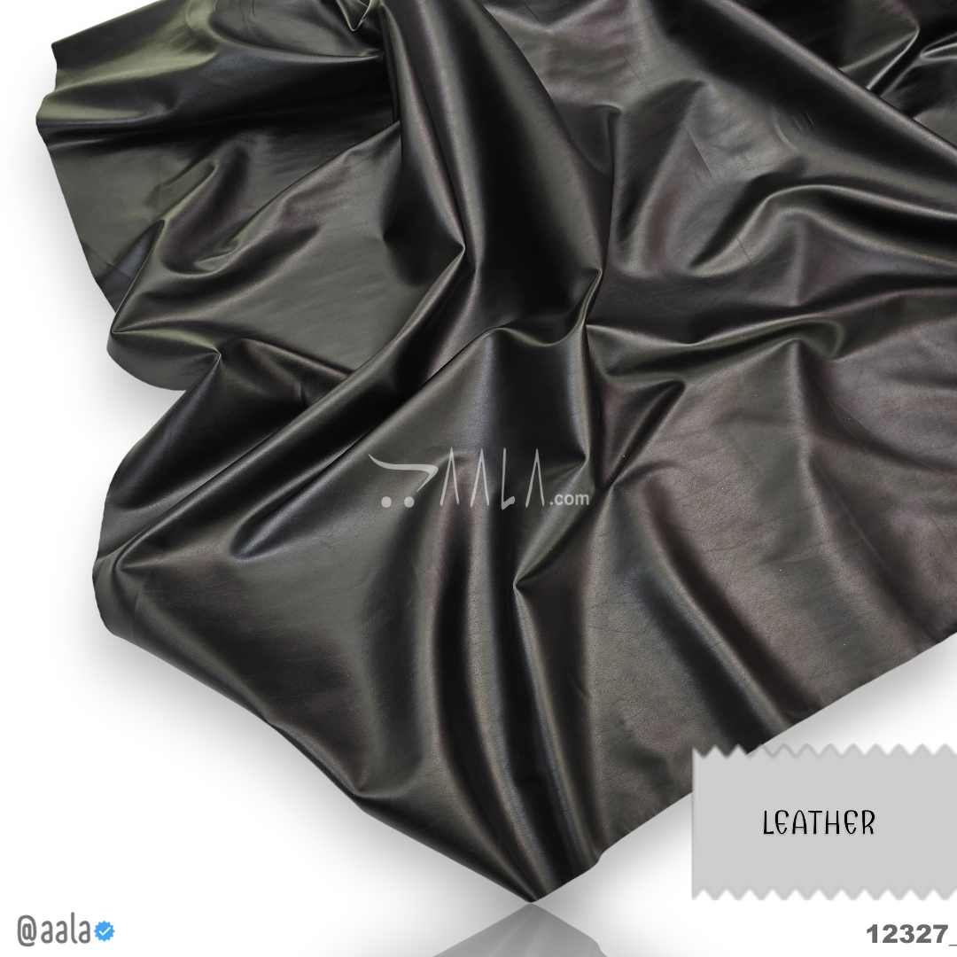 Leather Velvet Blend 58-Inches BLACK Per-Metre #12327