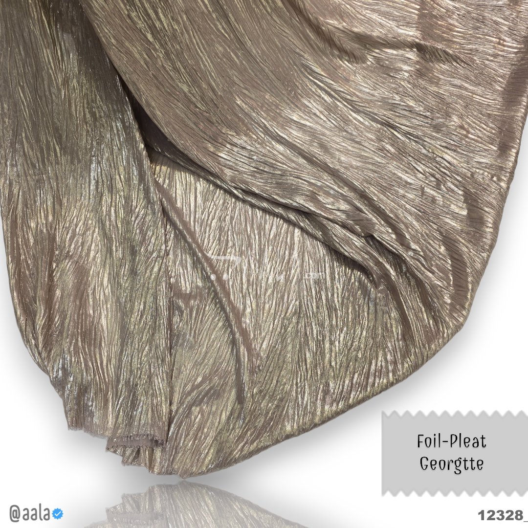 Foil-Pleat Georgette Blend 44-Inches GOLD Per-Metre #12328