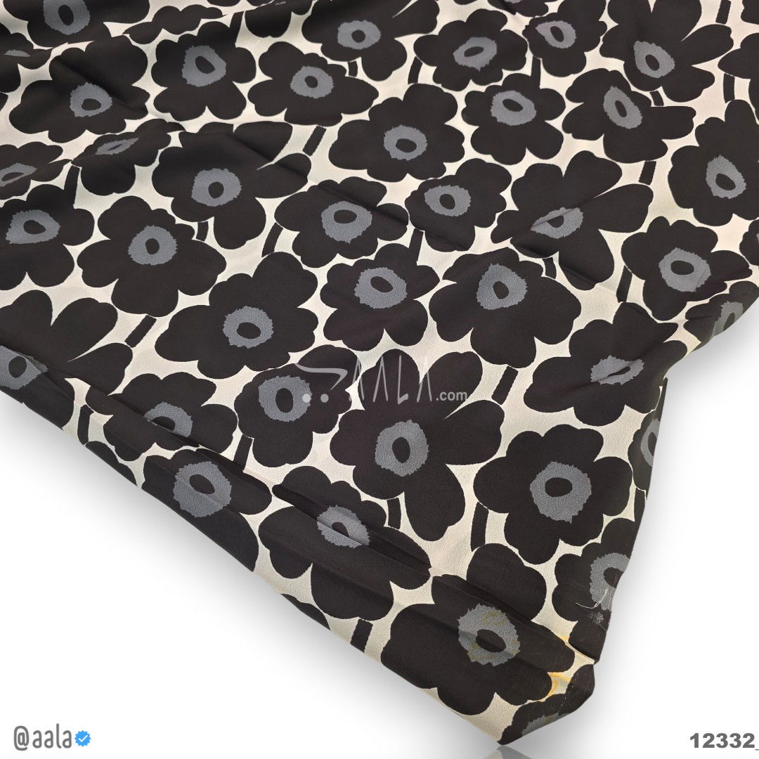 Printed-Silk Crepe Blend 44-Inches PRINTED Per-Metre #12332