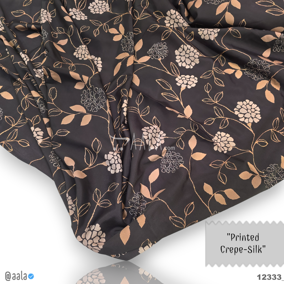 Printed-Silk Crepe Poly-ester 44-Inches PRINTED Per-Metre #12333