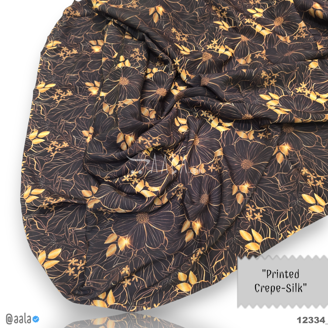 Printed-Silk Crepe Blend 44-Inches PRINTED Per-Metre #12334