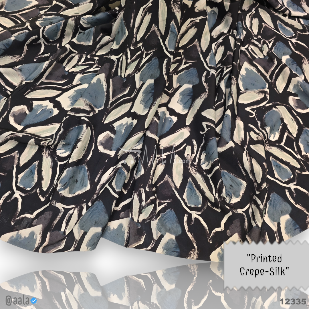 Printed-Silk Crepe Blend 44-Inches PRINTED Per-Metre #12335