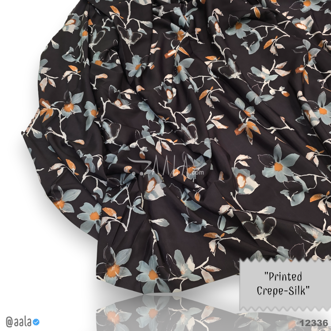 Printed-Silk Crepe Blend 44-Inches PRINTED Per-Metre #12336