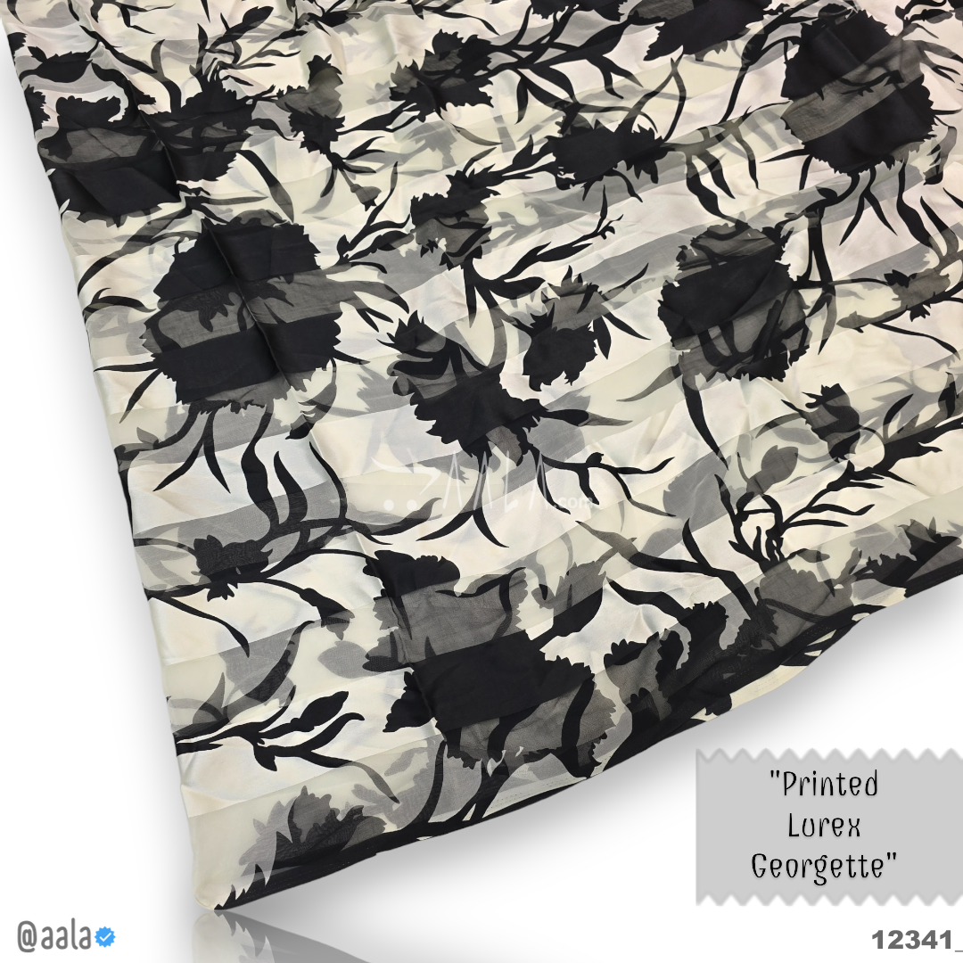Printed-Lurex Georgette Blend 44-Inches PRINTED Per-Metre 