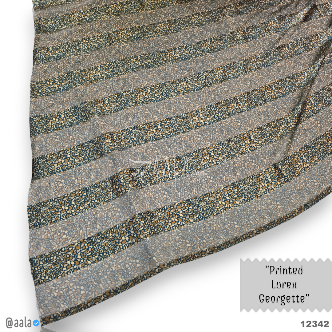 Printed-Lurex Georgette Blend 44-Inches PRINTED Per-Metre #12342