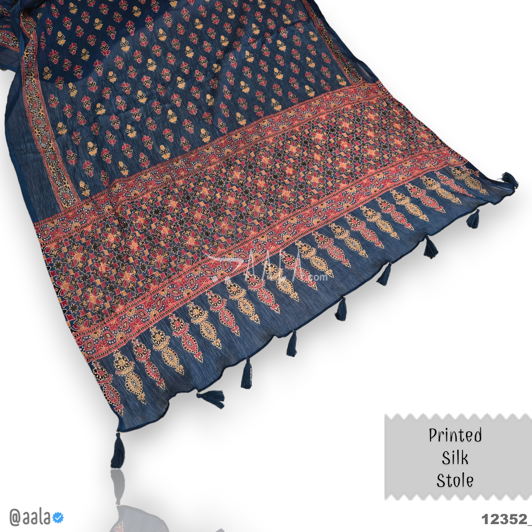 Printed Silk Blend Dupatta-20-Inches PRINTED 2.25-Metres 