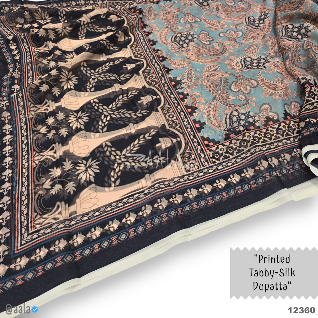 Printed-Tabby Chiffon Blend Dupatta-32-Inches PRINTED 2.25-Metres 