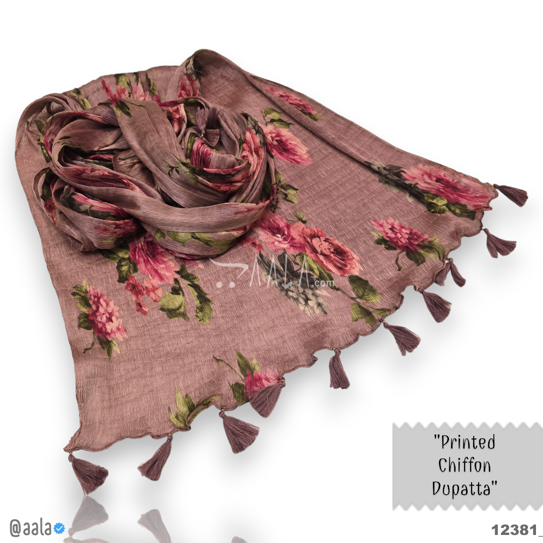 Printed-Crush Silk Blend Dupatta-32-Inches PRINTED 2.25-Metres 