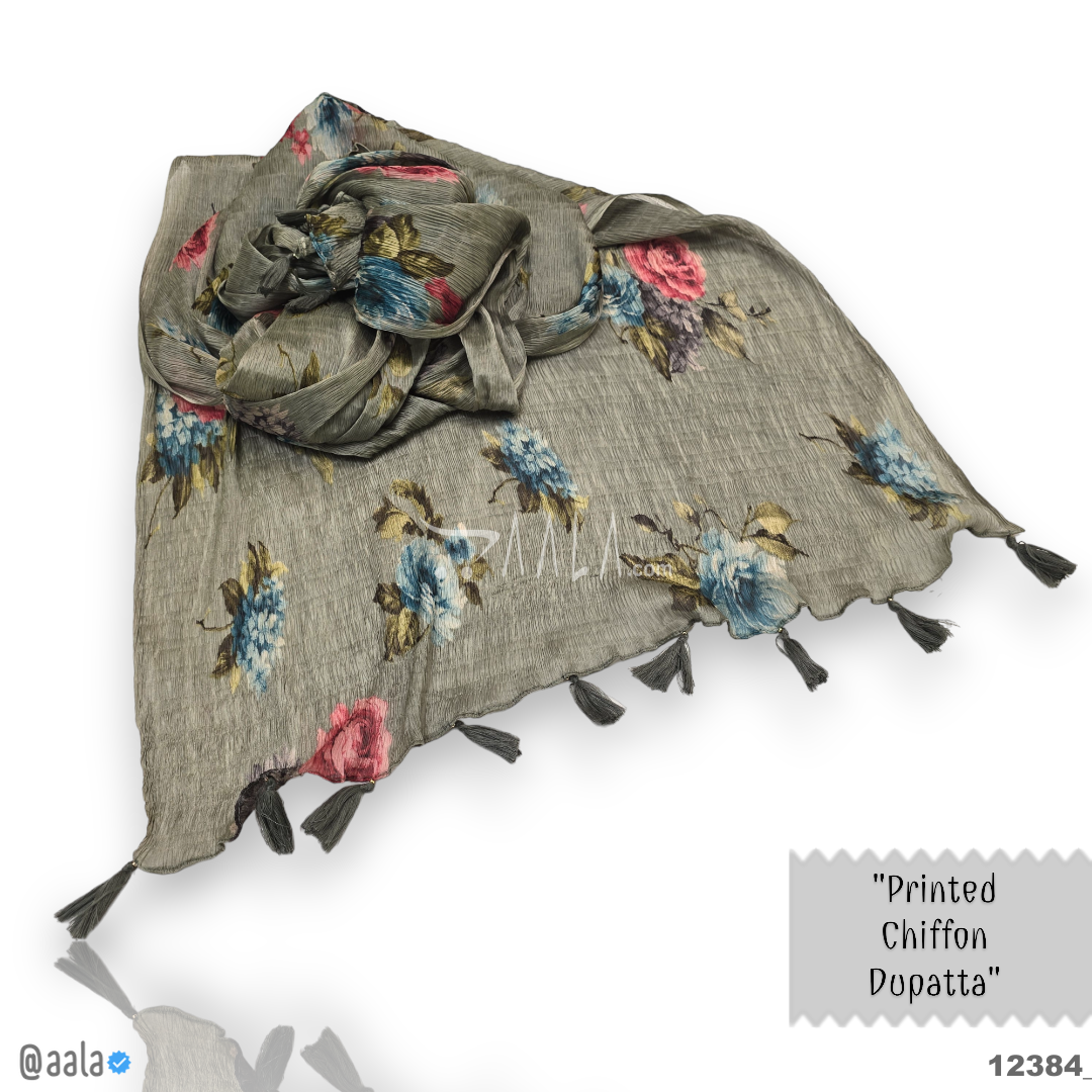 Printed-Crush Silk Blend Dupatta-32-Inches PRINTED 2.25-Metres 