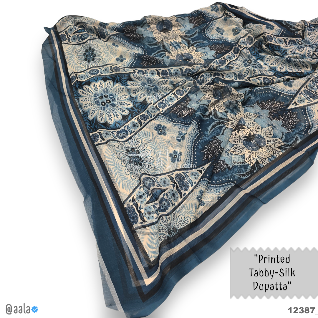 Printed-Tabby Chiffon Blend Dupatta-32-Inches PRINTED 2.25-Metres 