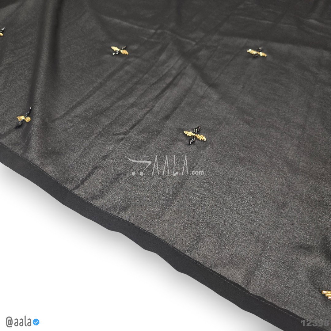 Handwork Georgette Blend Dupatta-44-Inches BLACK 2.25-Metres 