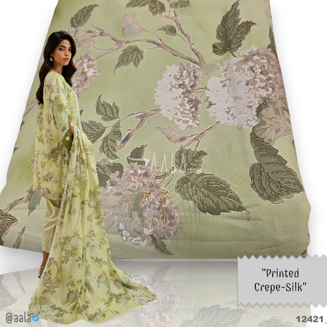 Printed-Silk Crepe Blend 44-Inches PRINTED Per-Metre #12421