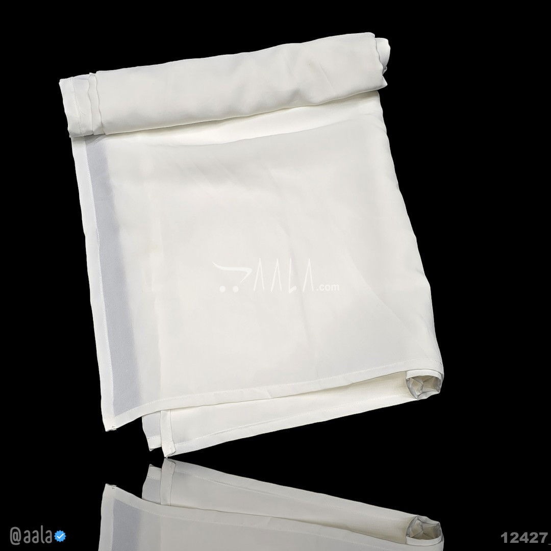 Hijab-Stole Georgette Blend Dupatta-32-Inches WHITE 2.00-Metres #12427