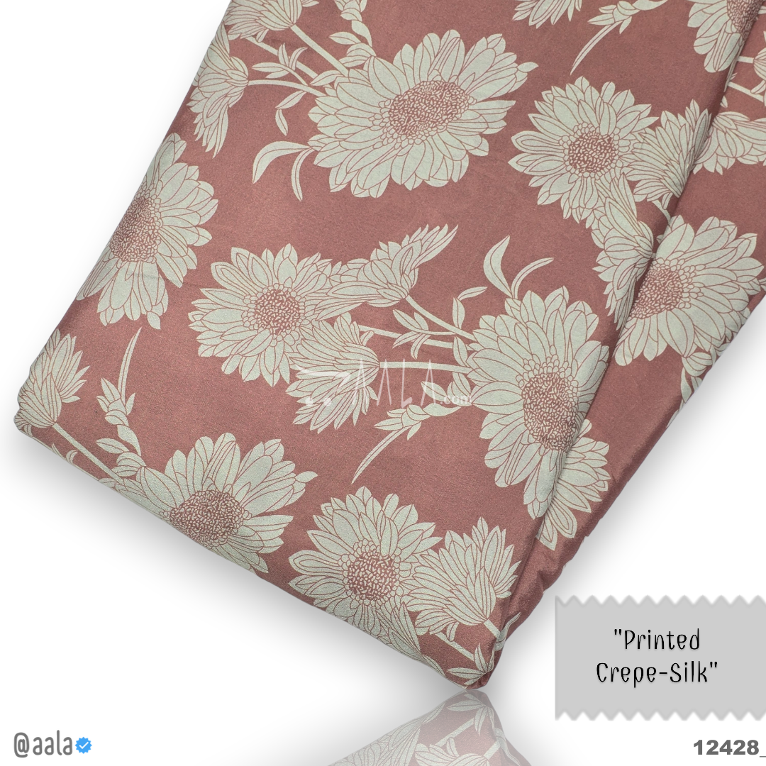 Printed-Silk Crepe Blend 44-Inches PRINTED Per-Metre #12428