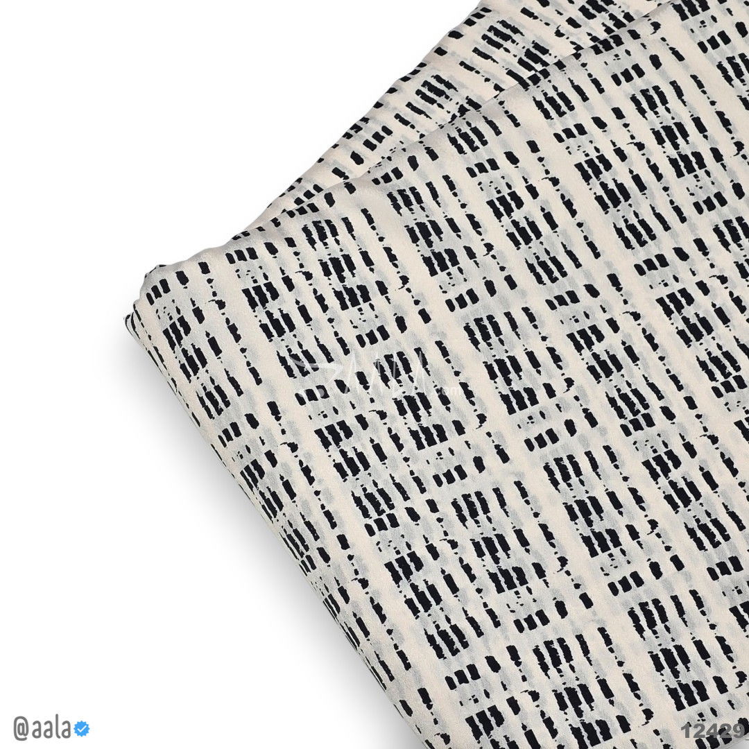Printed-Silk Crepe Blend 44-Inches PRINTED Per-Metre #12429
