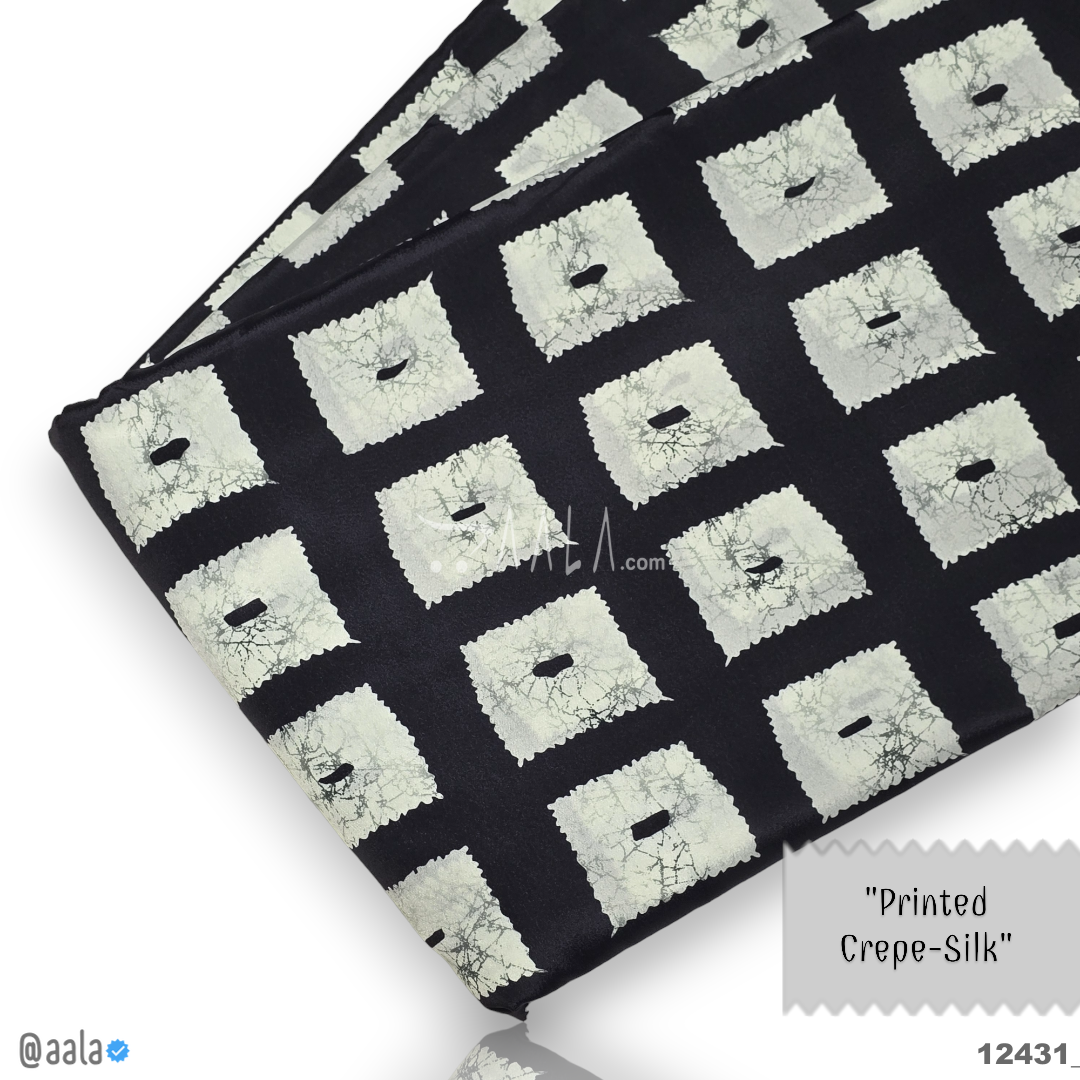 Printed-Silk Crepe Blend 44-Inches PRINTED Per-Metre #12431