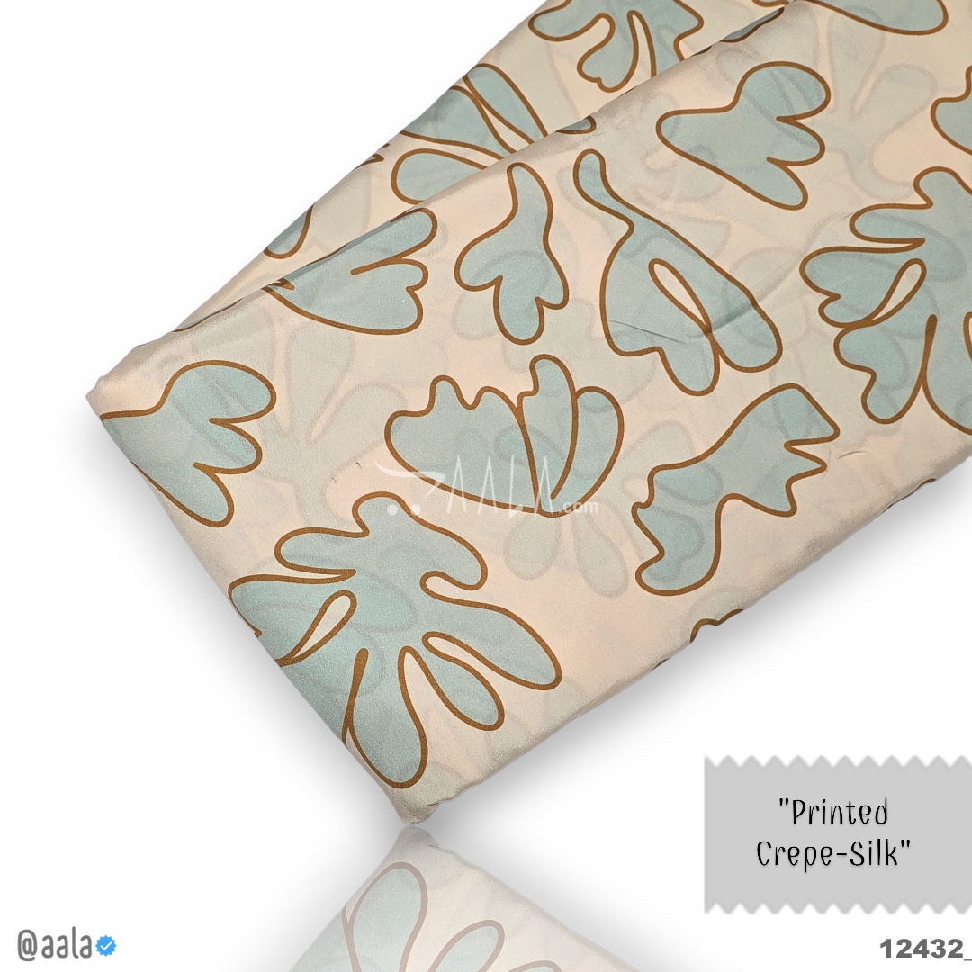 Printed-Silk Crepe Blend 44-Inches PRINTED Per-Metre #12432