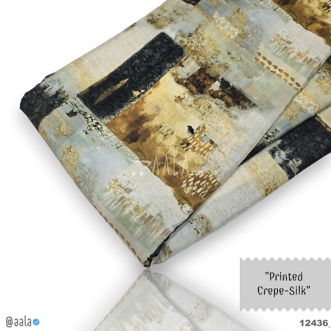 Printed-Silk Crepe Blend 44-Inches PRINTED Per-Metre #12436