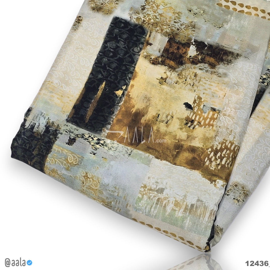 Printed-Silk Crepe Blend 44-Inches PRINTED Per-Metre #12436