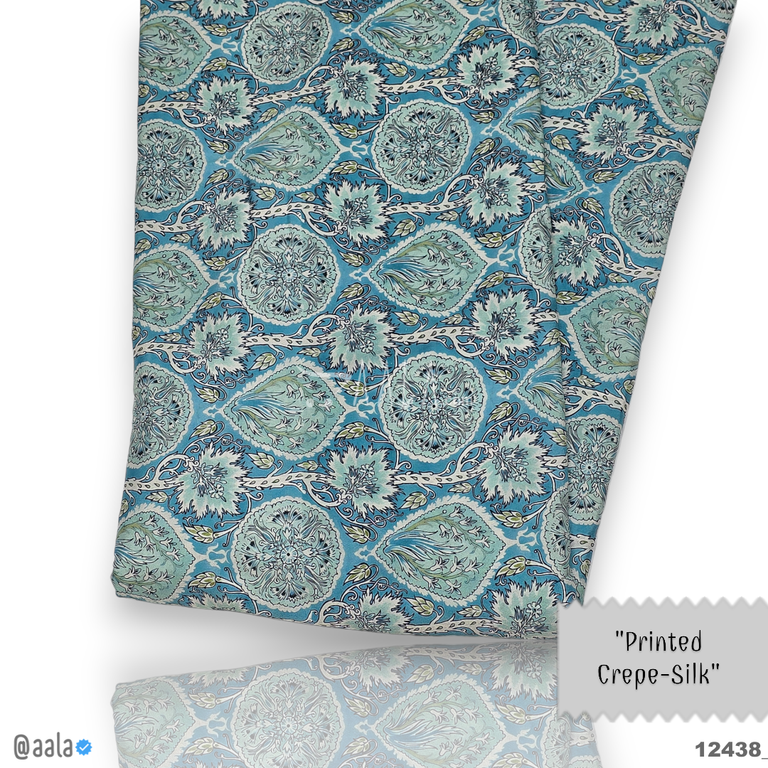 Printed-Silk Crepe Blend 44-Inches PRINTED Per-Metre #12438