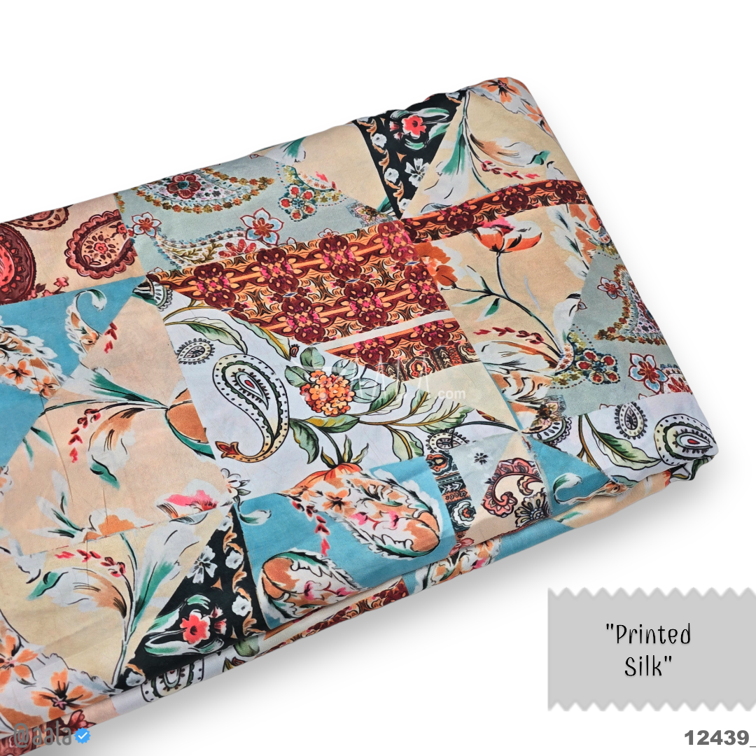 Printed-Silk Crepe Blend 44-Inches PRINTED Per-Metre #12439