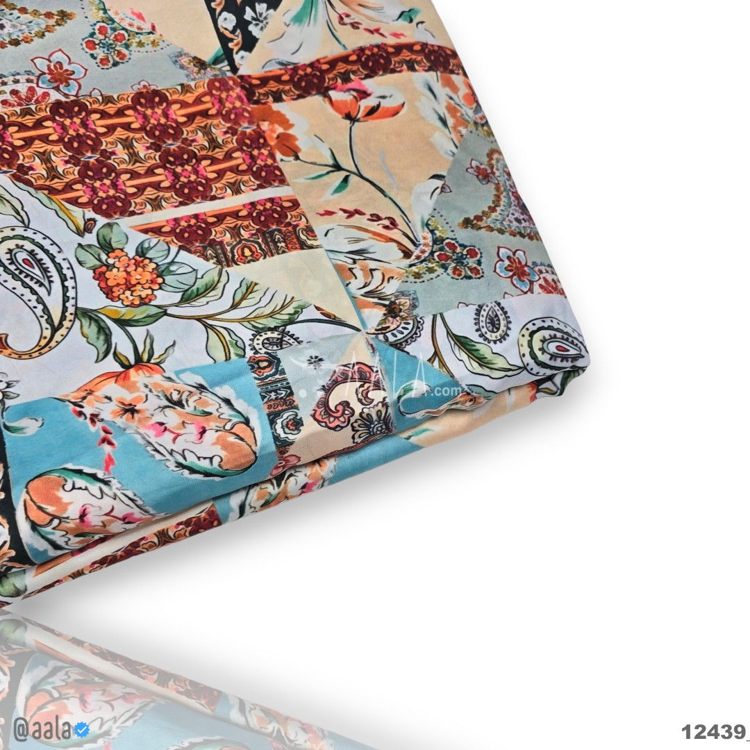 Printed-Silk Crepe Blend 44-Inches PRINTED Per-Metre #12439