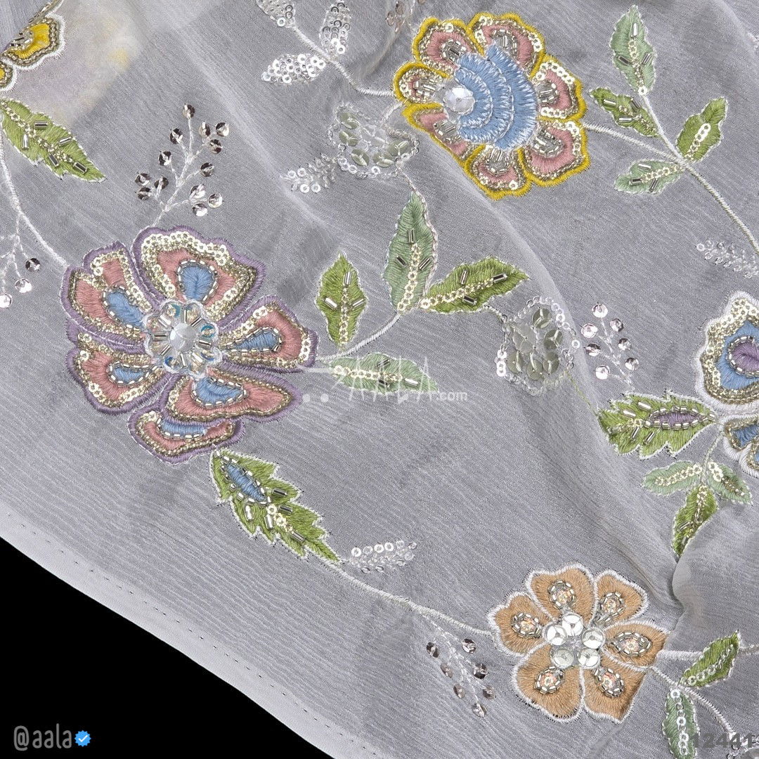 Handwork-Crepe Chiffon Viscose 44-Inches DYEABLE Per-Metre #12441
