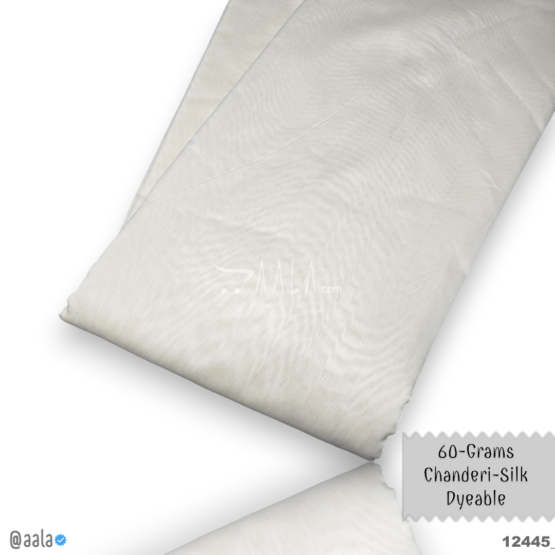 60-Grams Chanderi Silk 44-Inches DYEABLE Per-Metre #12445