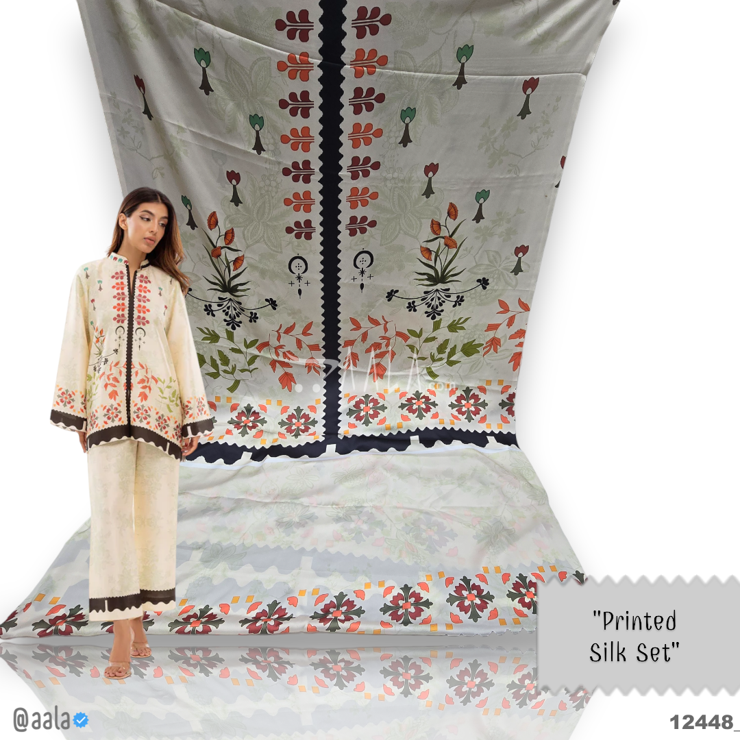 Printed Silk Blend 44-Inches PRINTED Per-Pc #12448