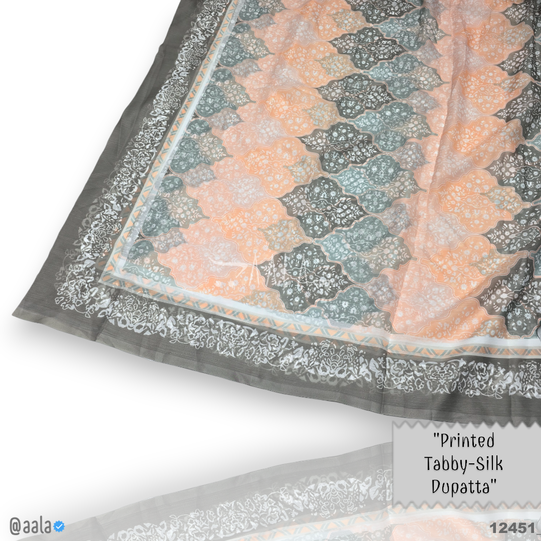 Printed-Tabby Chiffon Blend Dupatta-32-Inches PRINTED 2.25-Metres 