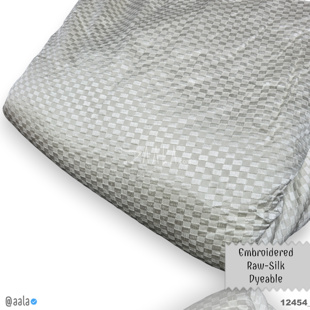 Embroidered-Raw Silk Viscose 44-Inches DYEABLE Per-Metre 