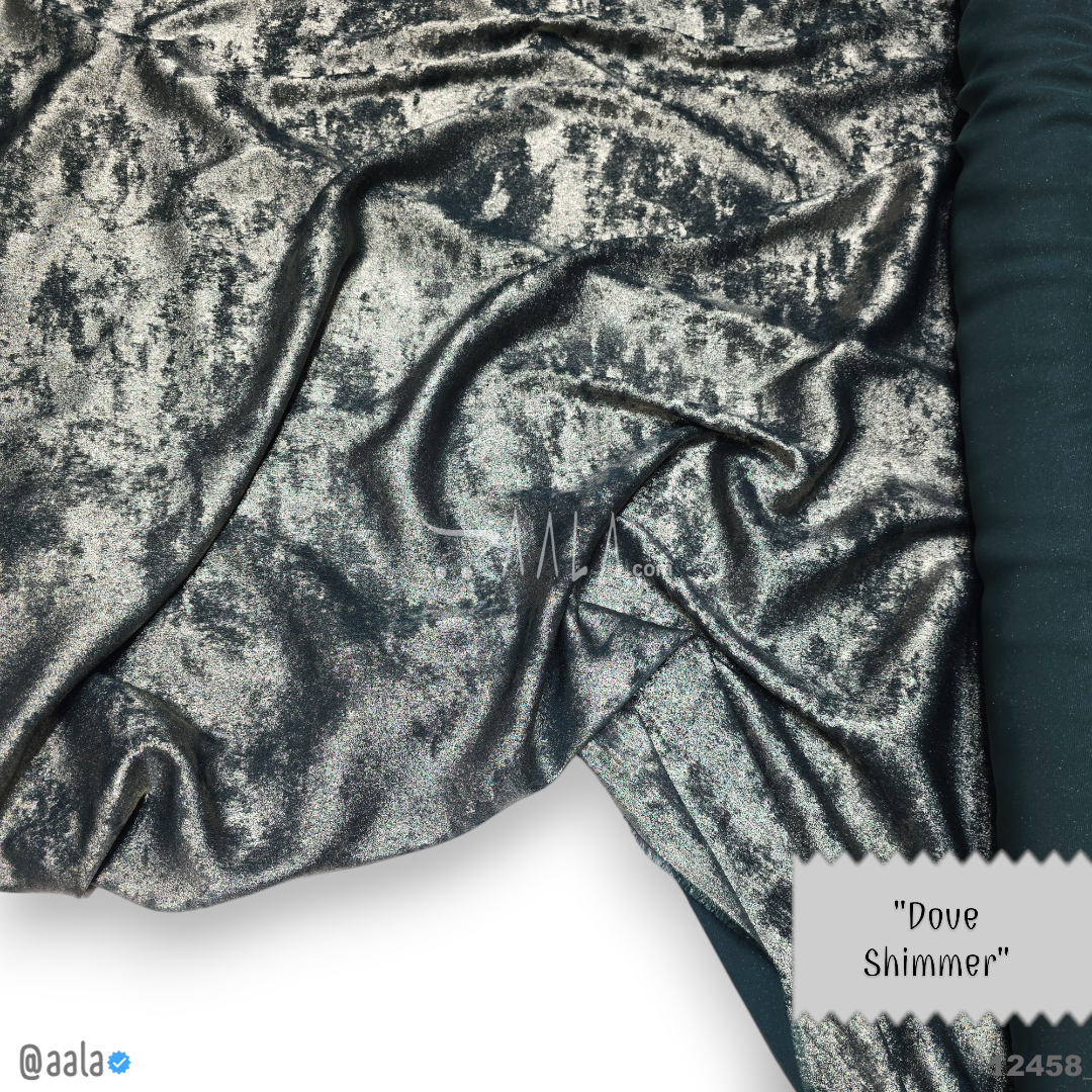 Dove-Shimmer Velvet Blend 58-Inches GREEN Per-Metre #12458