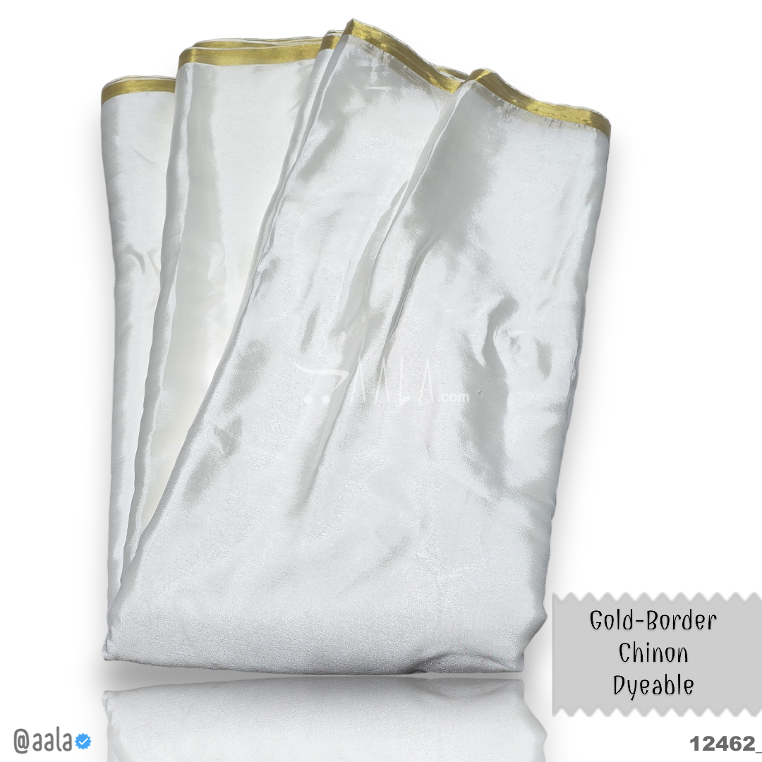 Gold-Border Chinon Viscose 44-Inches DYEABLE Per-Metre 