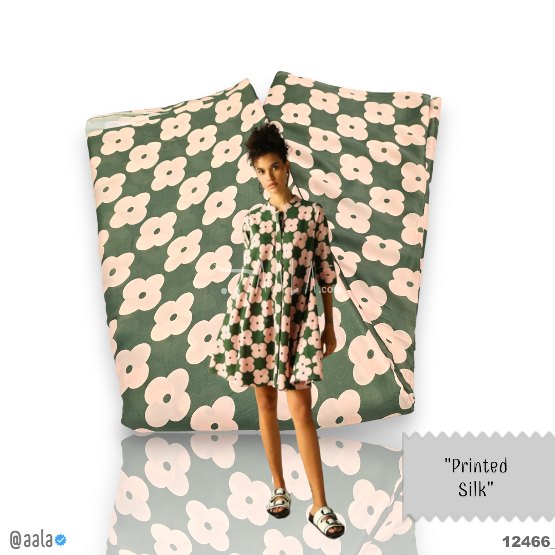 Printed Silk Blend 44-Inches PRINTED Per-Metre #12466